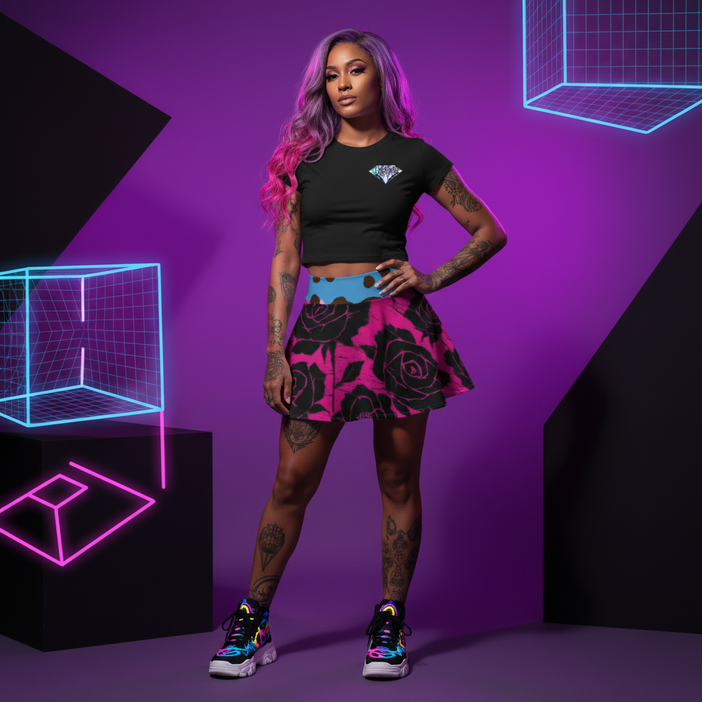 Attractive woman of color front view