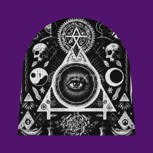 Occult Aesthetic Unisex Beanie One size / White-