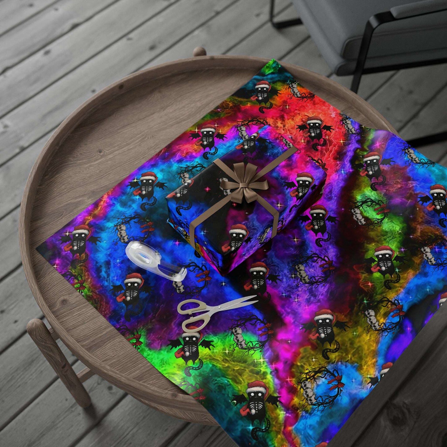 Lachrywave Nein Skull Wrapping Paper Printify