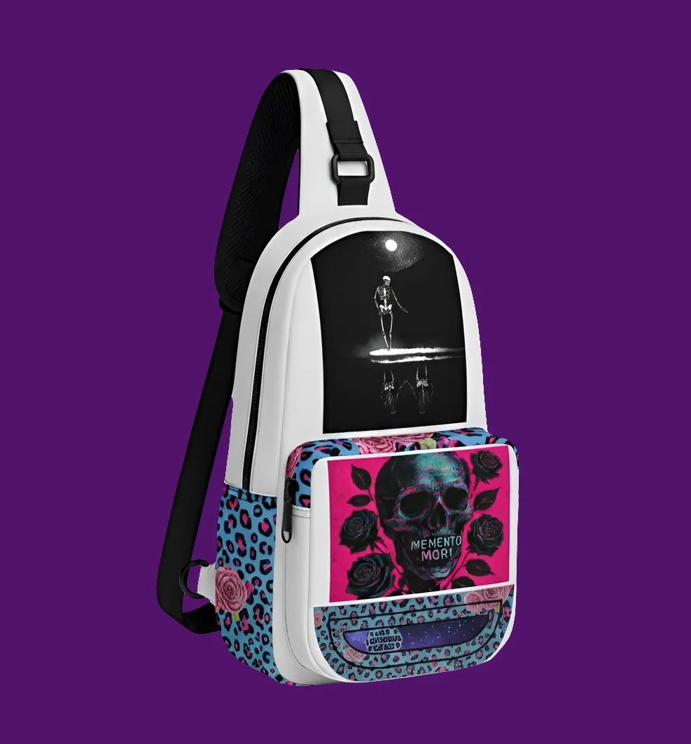 Lost Love Skeleton Dark-Wave Sling Bag 14.5" × 9''-