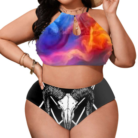 Plus Size High-Waisted Bikini Customized Services XL-2XL-3XL-4XL-
