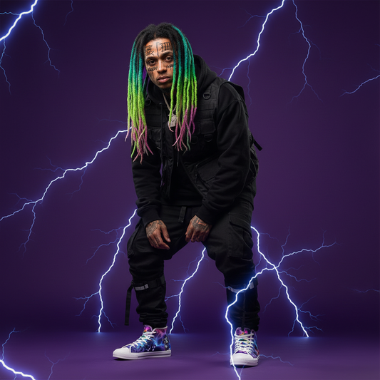 XXX style model with neon sneakers