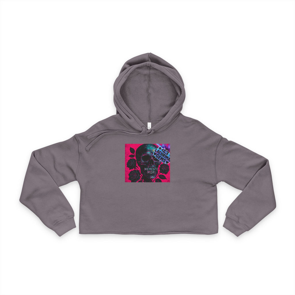 Vaporwave Alternative Fall Fashion Momento Mori Ladies Cropped Hoodie