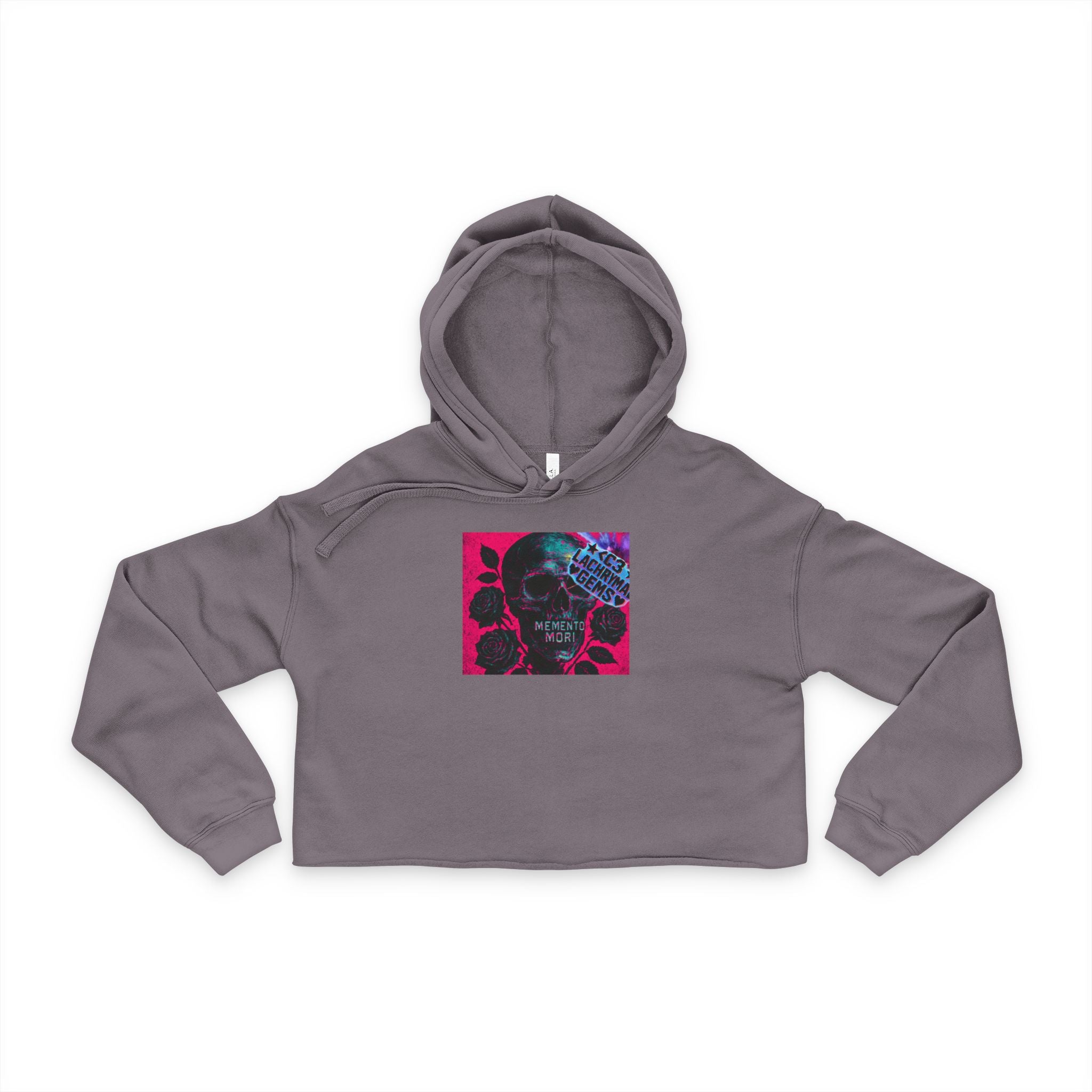 Vaporwave Alternative Fall Fashion Momento Mori Ladies Cropped Hoodie