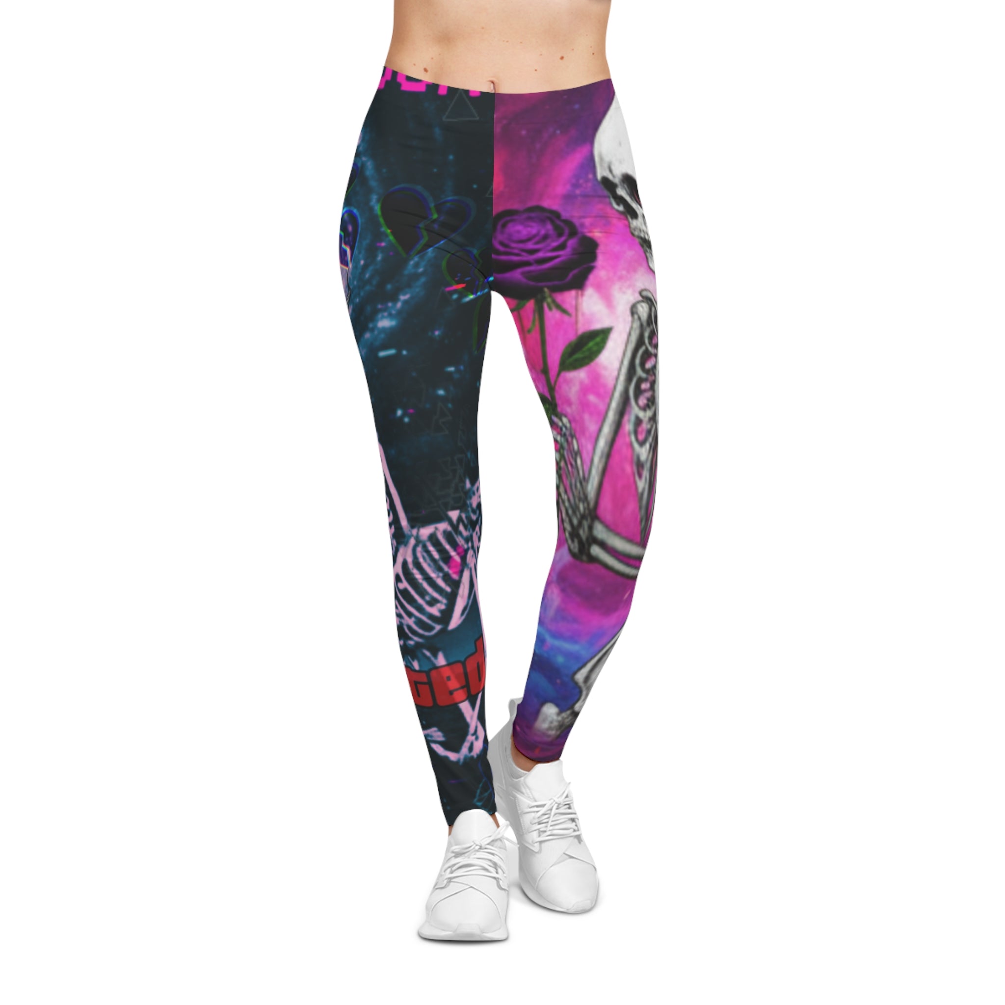 Love Lost Skeleton Leggings - Dark Aesthetic Activewear