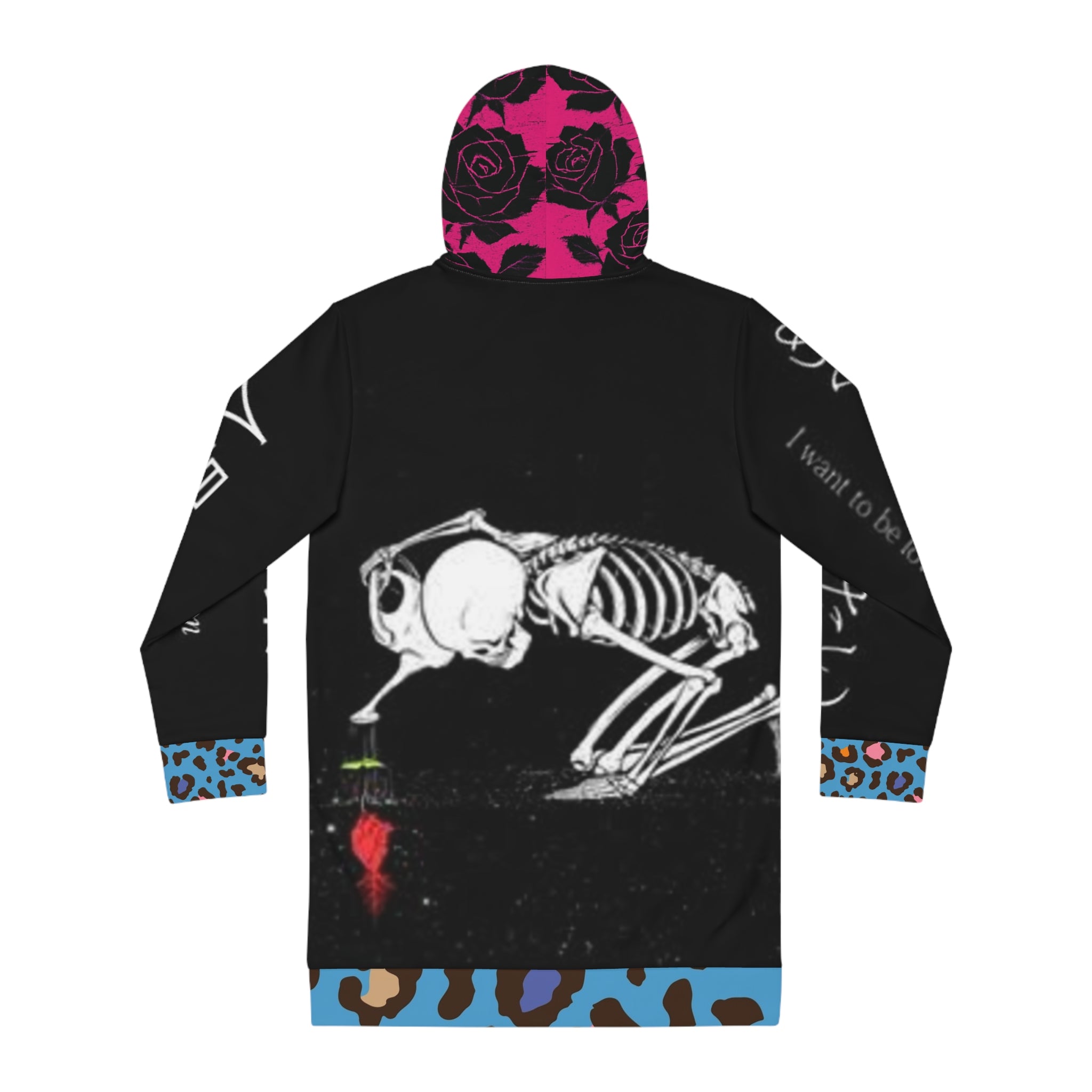 Women's Fall Fashion Dark Aesthetic Alternative Neon Hoodie Dress (Limited Inventory)