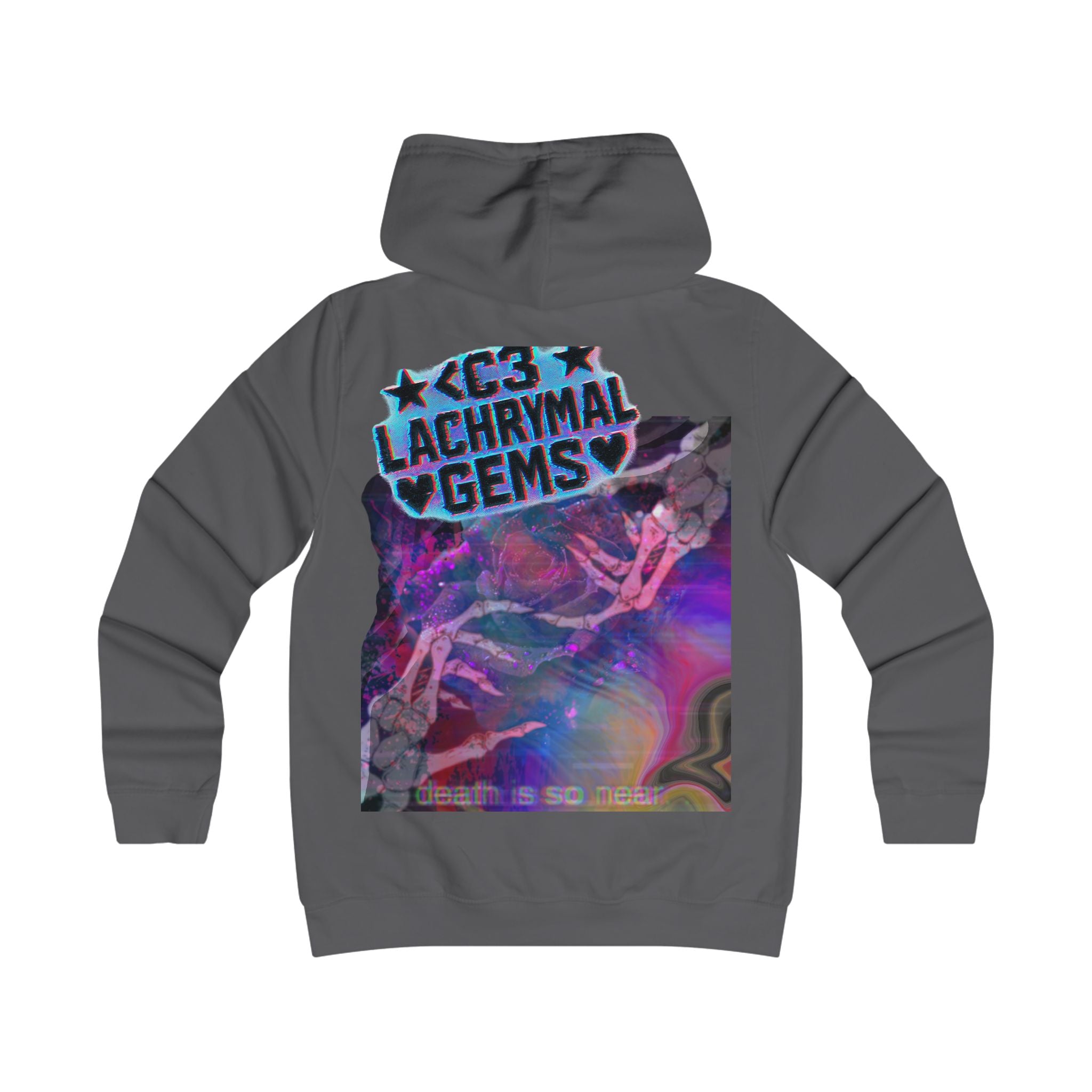 Love Lost Skeleton Hoodie - Dark Aesthetic Glitch Rose Design
