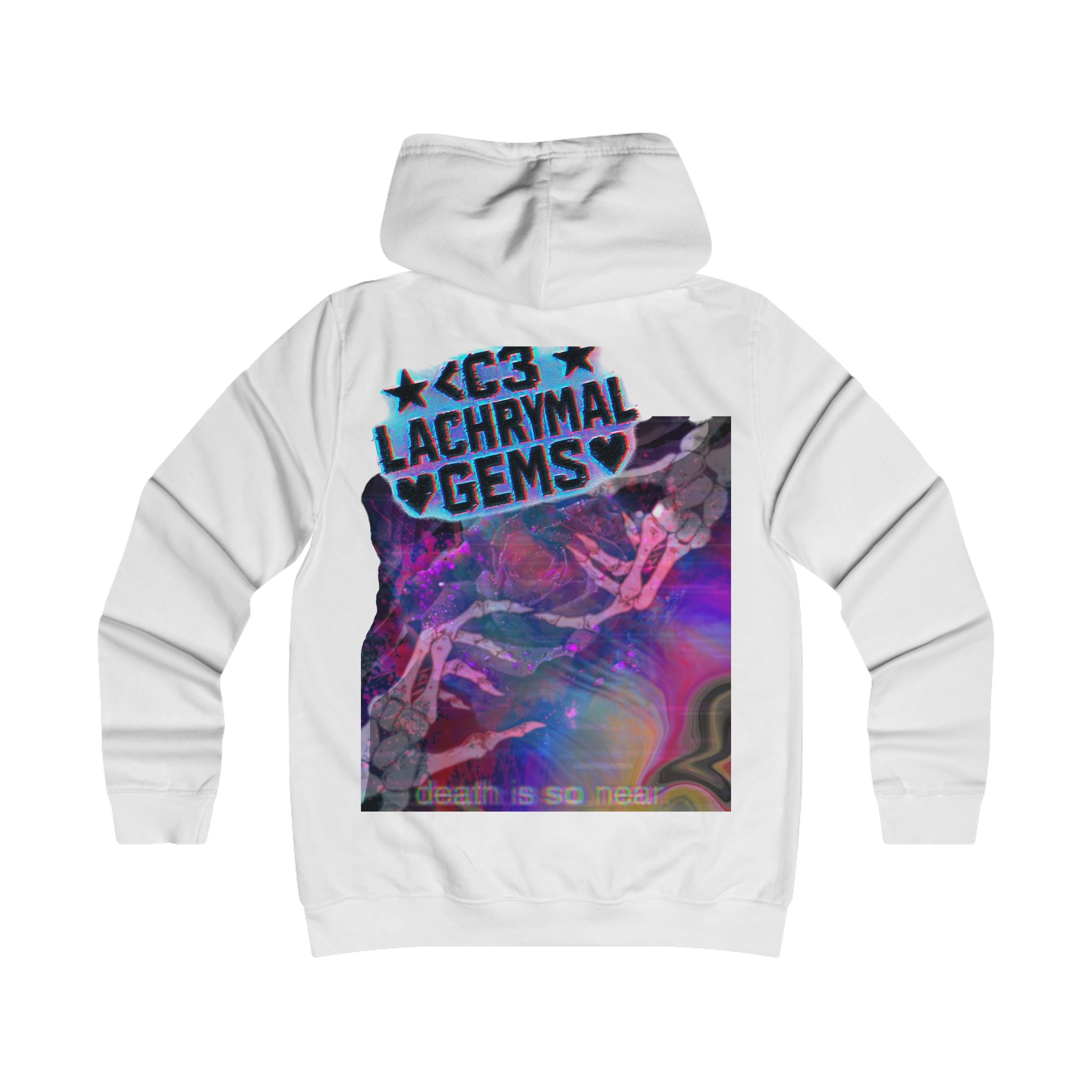 Love Lost Skeleton Hoodie - Dark Aesthetic Glitch Rose Design