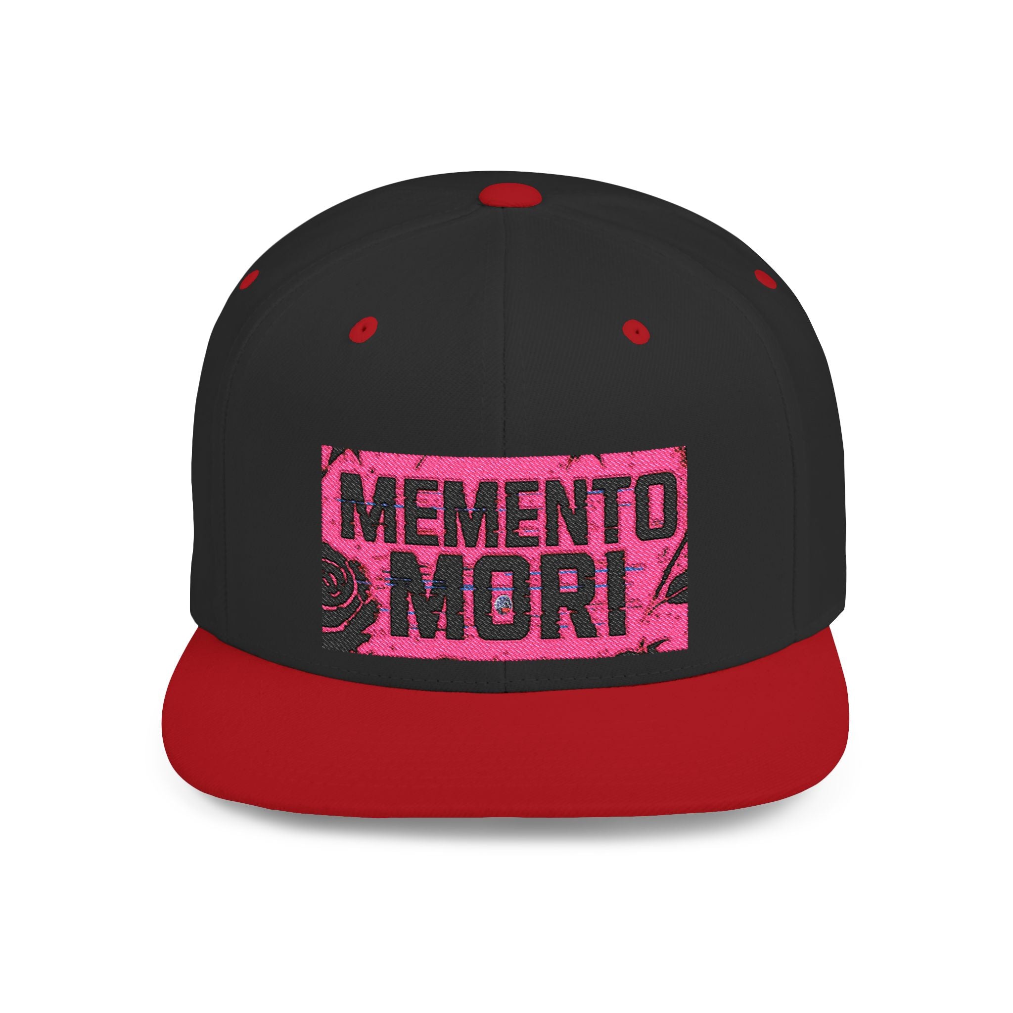 Memento Mori Snapback Hat - Dark Vaporwave Flat Bill Cap
