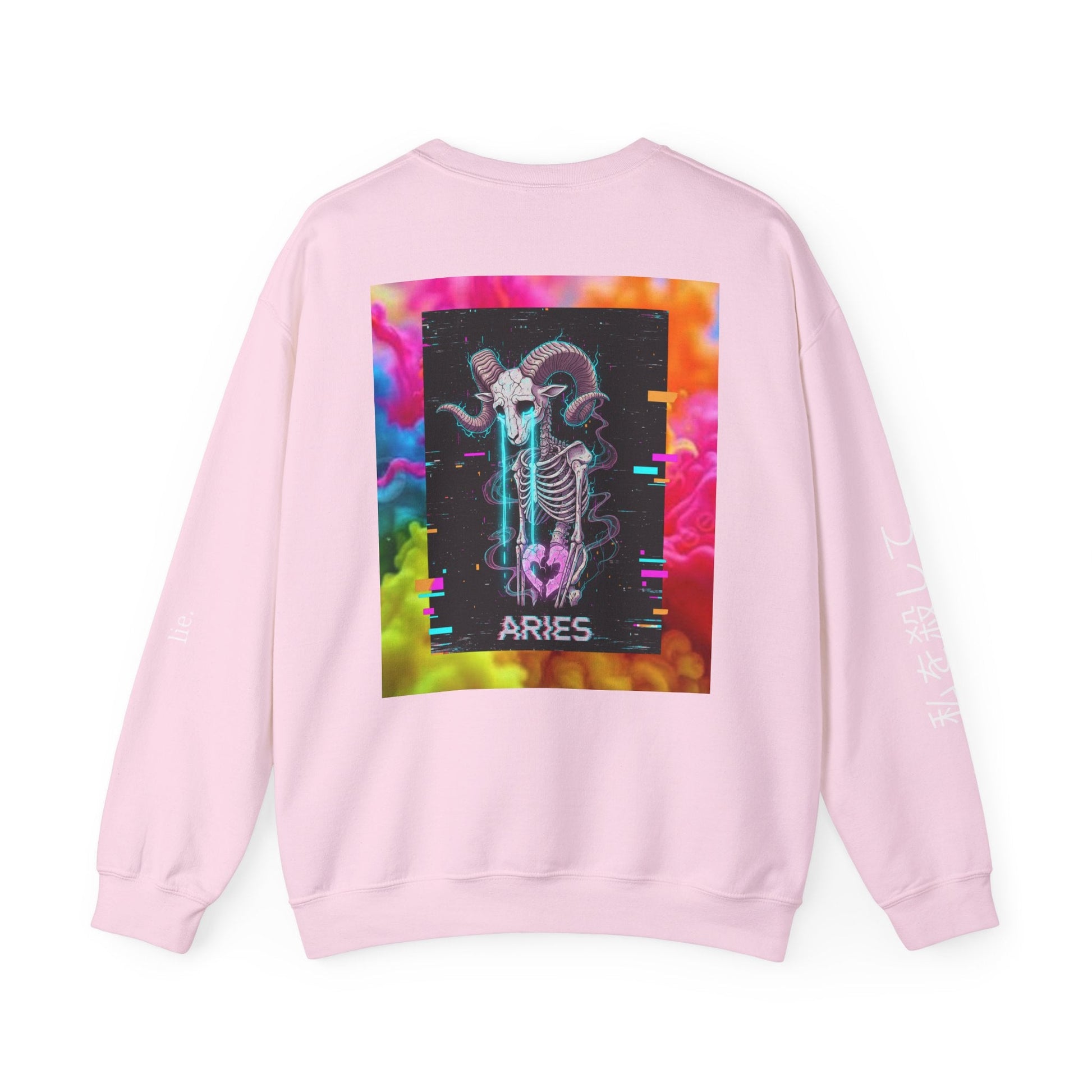 Aries Sadcore Crewneck Sweatshirt — Neon Japanese Sad Aesthetic Printify