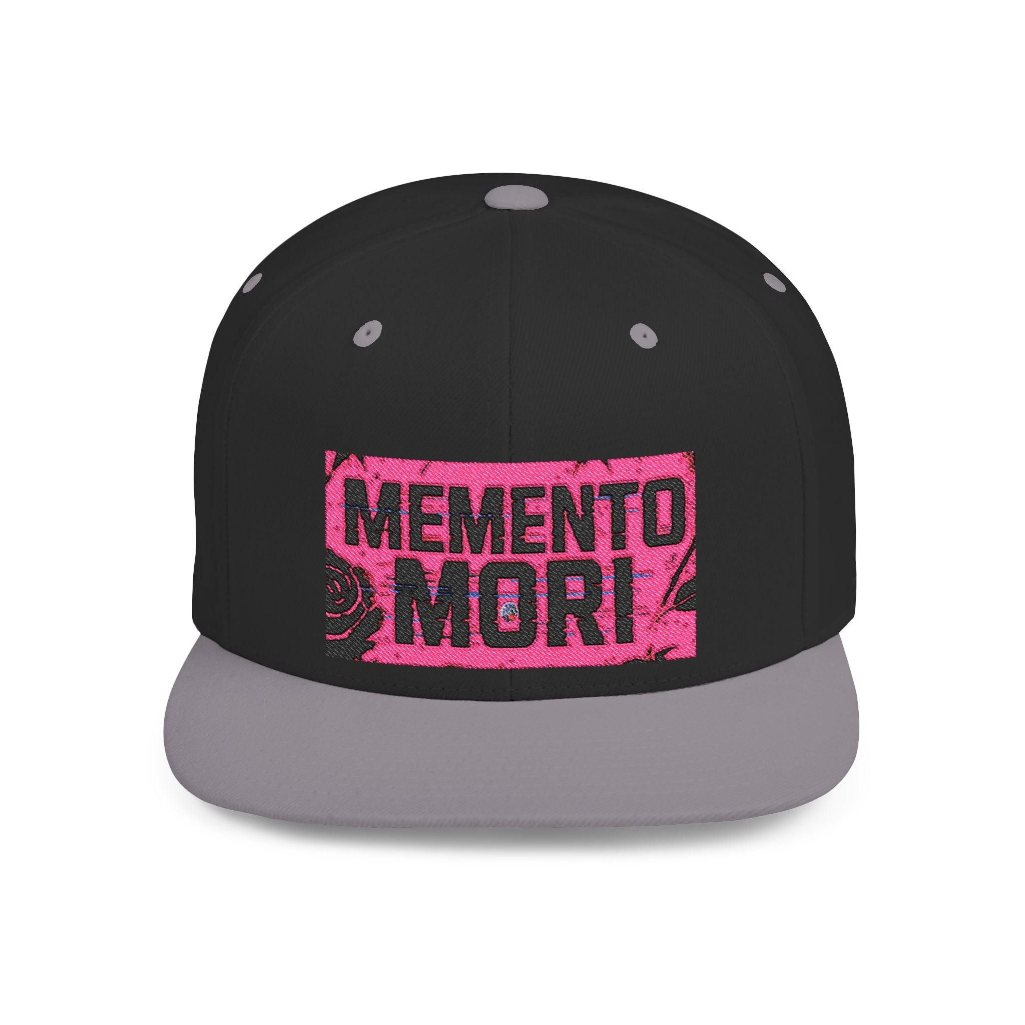 Memento Mori Snapback Hat - Dark Vaporwave Flat Bill Cap