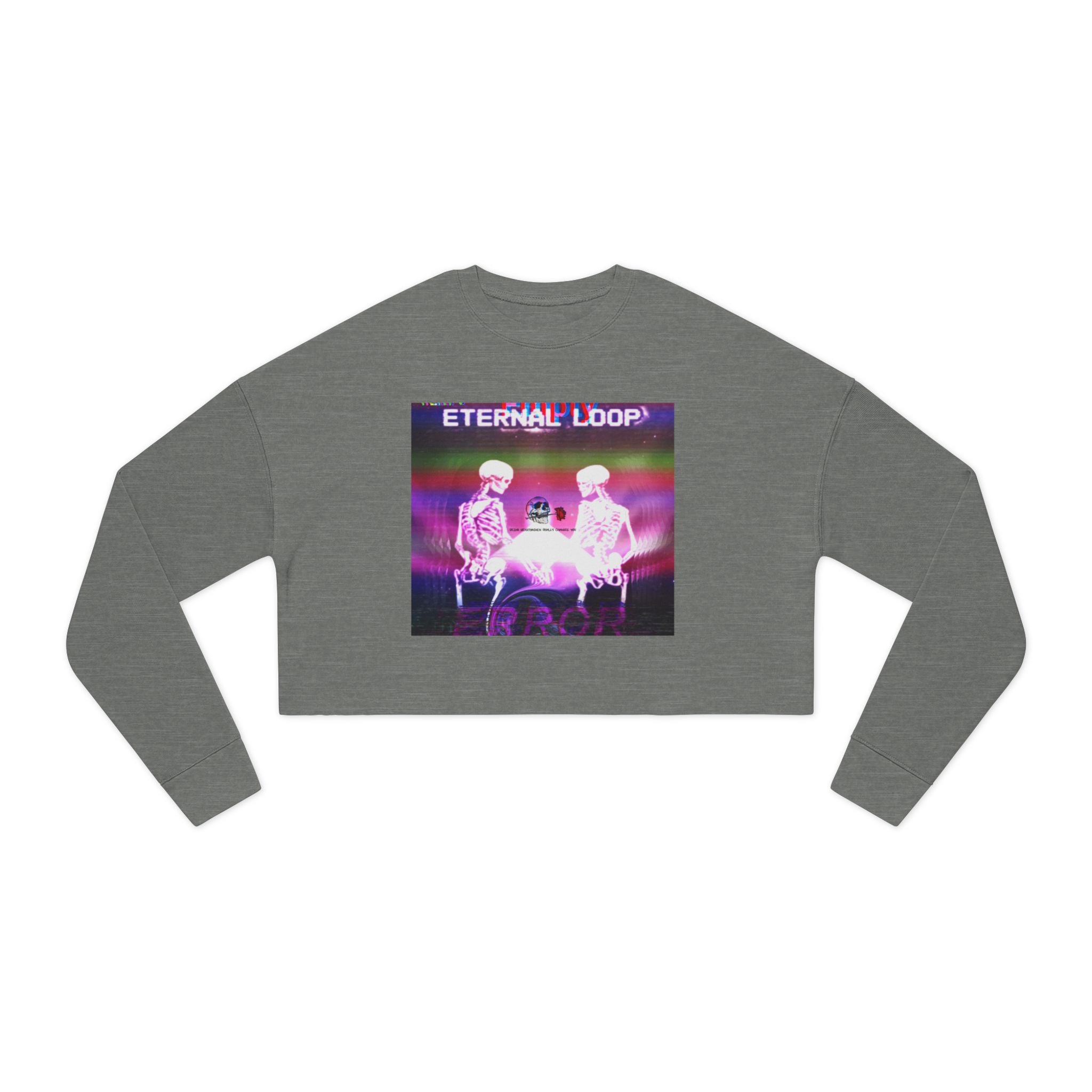 Skeleton Lovers Cropped Sweatshirt - Dark Alternative Fashion