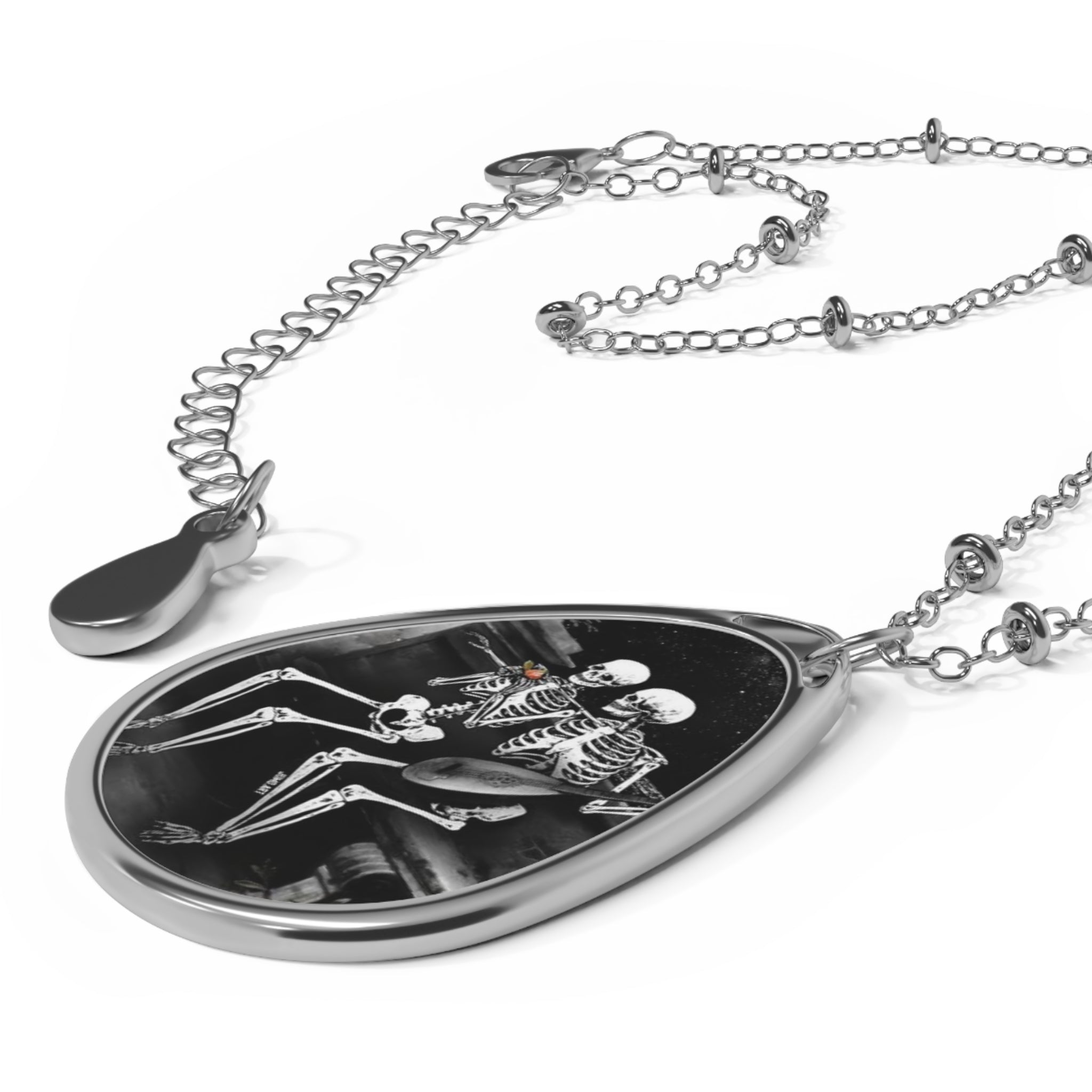 Skeleton Love Necklace - Gothic Aesthetic Pendant Jewelry