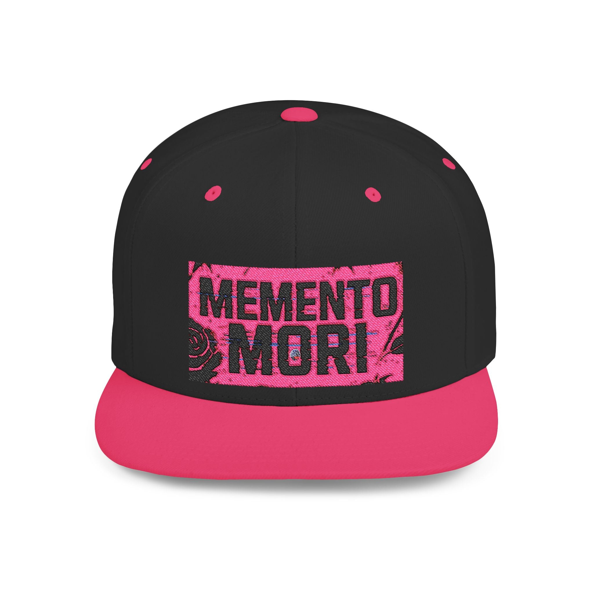 Memento Mori Snapback Hat - Dark Vaporwave Flat Bill Cap