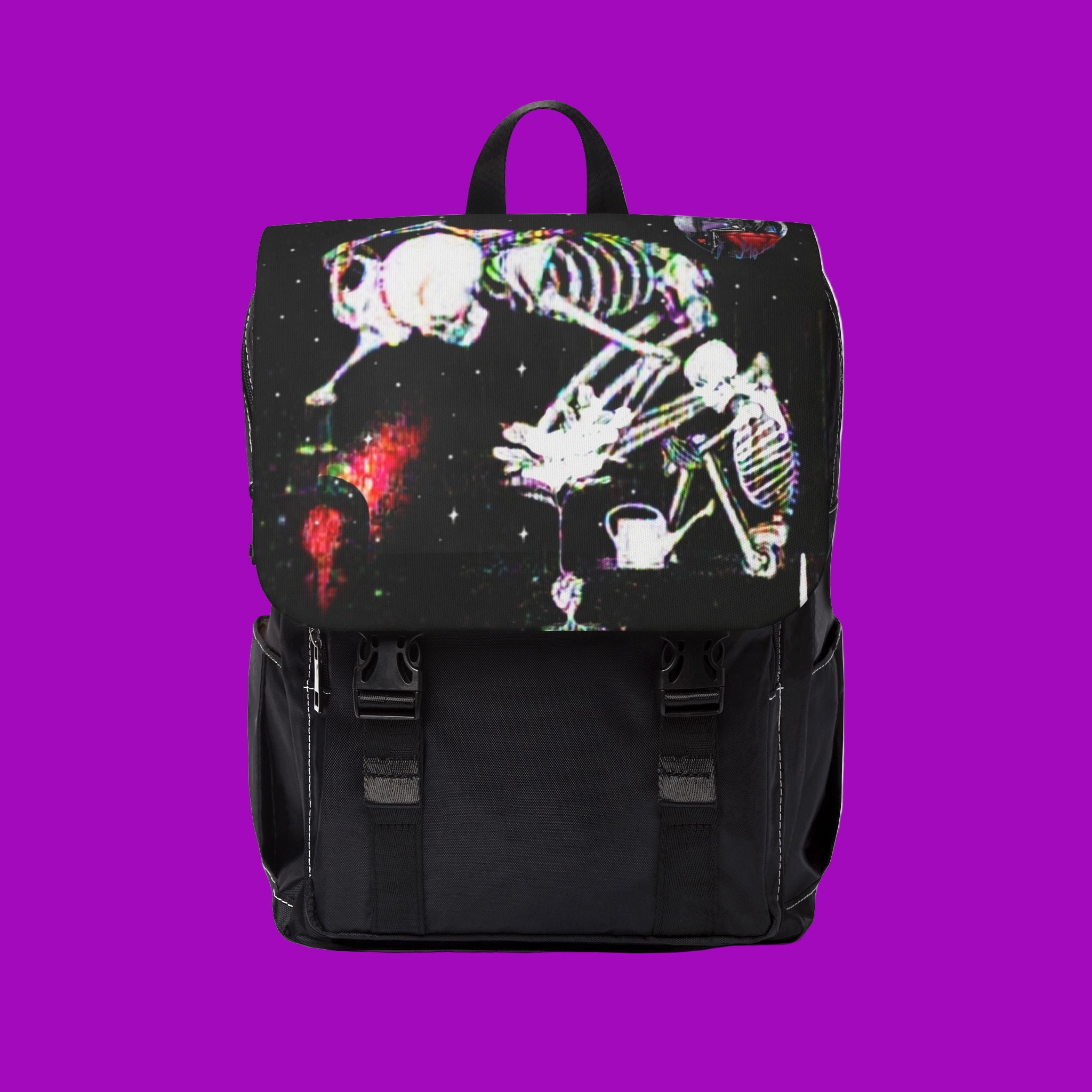 Love Lost Skeleton, heart growing, alternative fashion back pack, black, Dark Aesthetics 