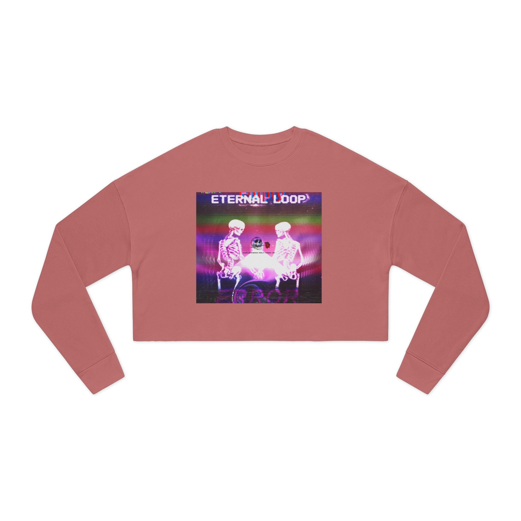 Skeleton Lovers Cropped Sweatshirt - Dark Alternative Fashion
