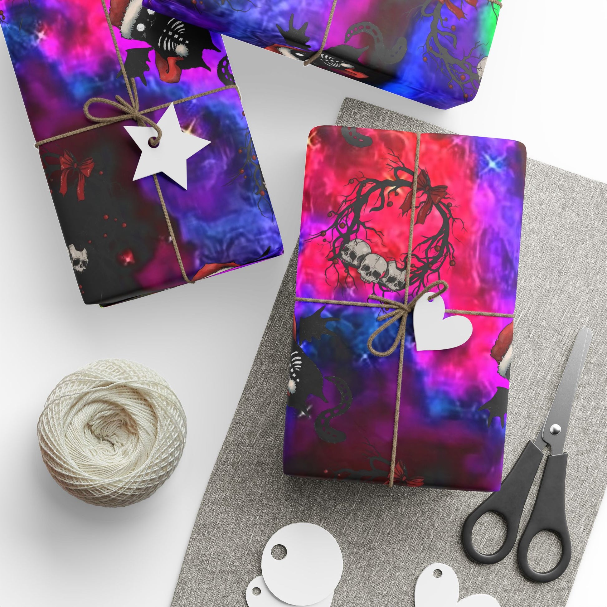 Lachrywave Nein Skull Wrapping Paper Printify