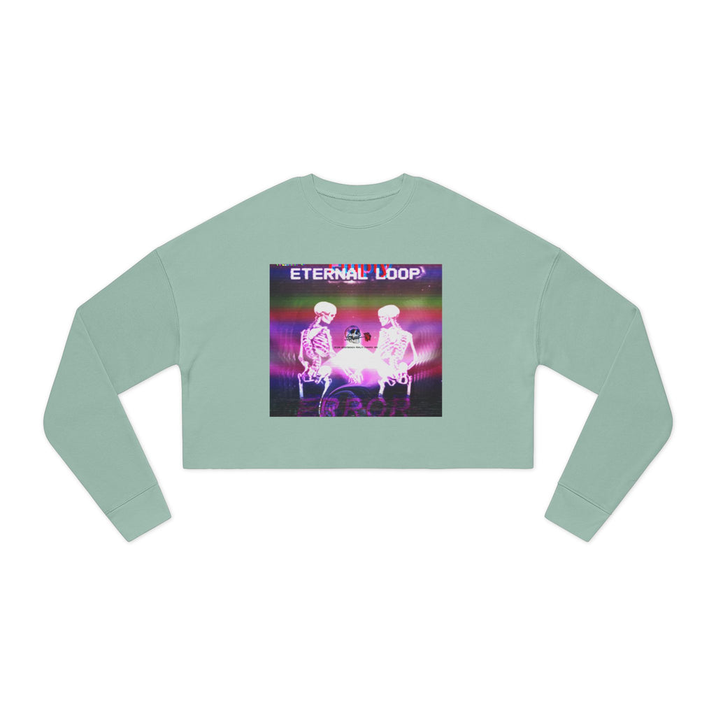 Skeleton Lovers Cropped Sweatshirt - Dark Alternative Fashion