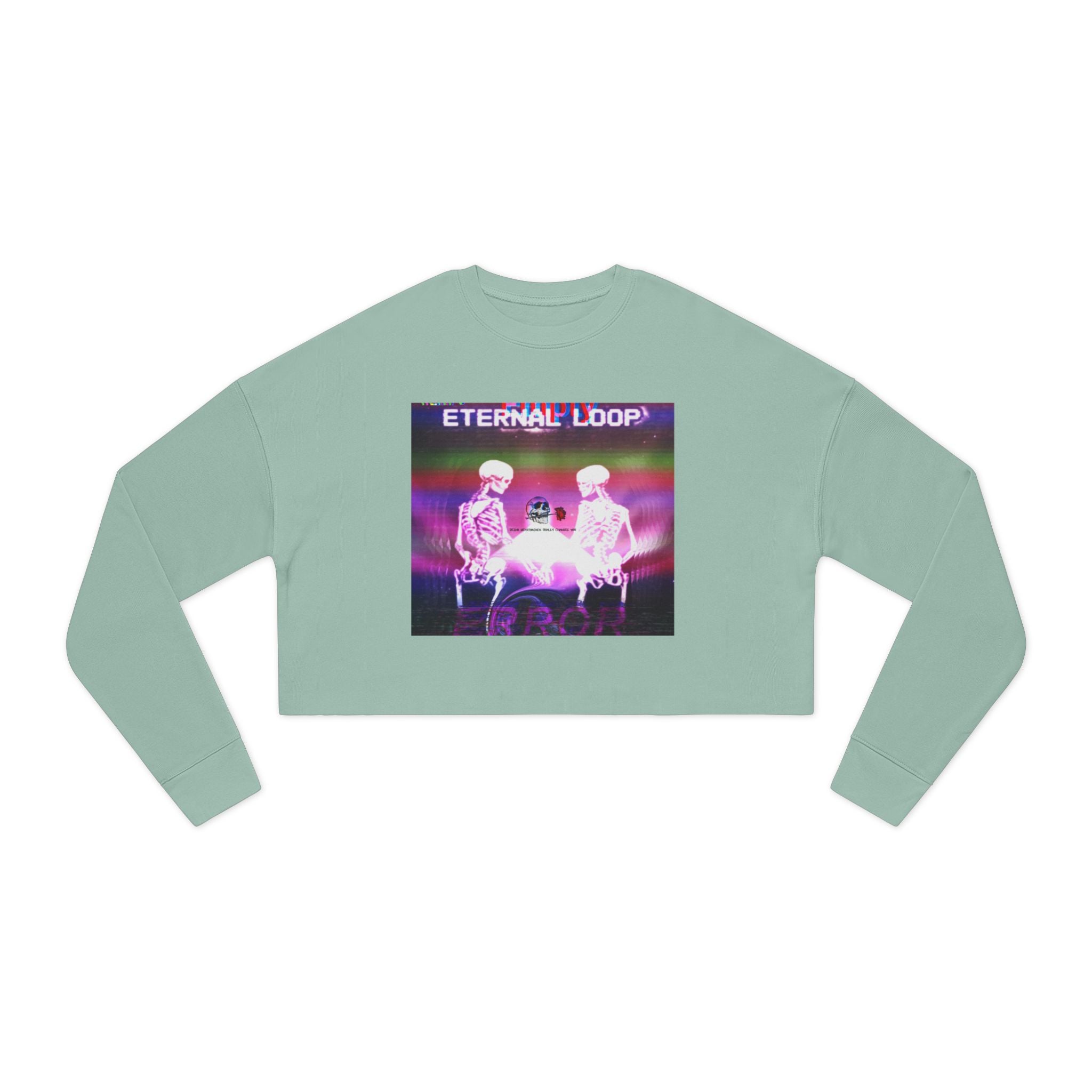 Skeleton Lovers Cropped Sweatshirt - Dark Alternative Fashion
