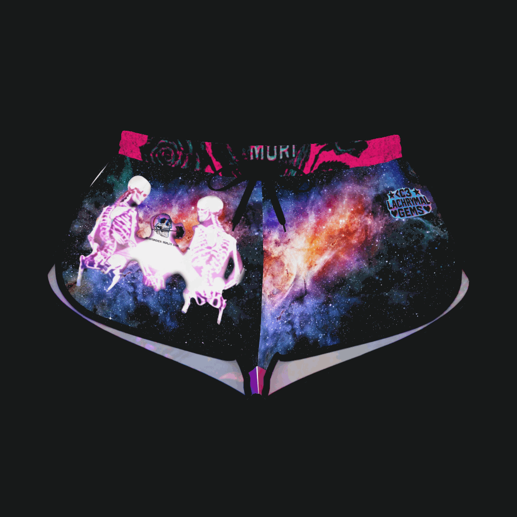 Galaxy Lost Love Skeletons Relaxed Shorts
