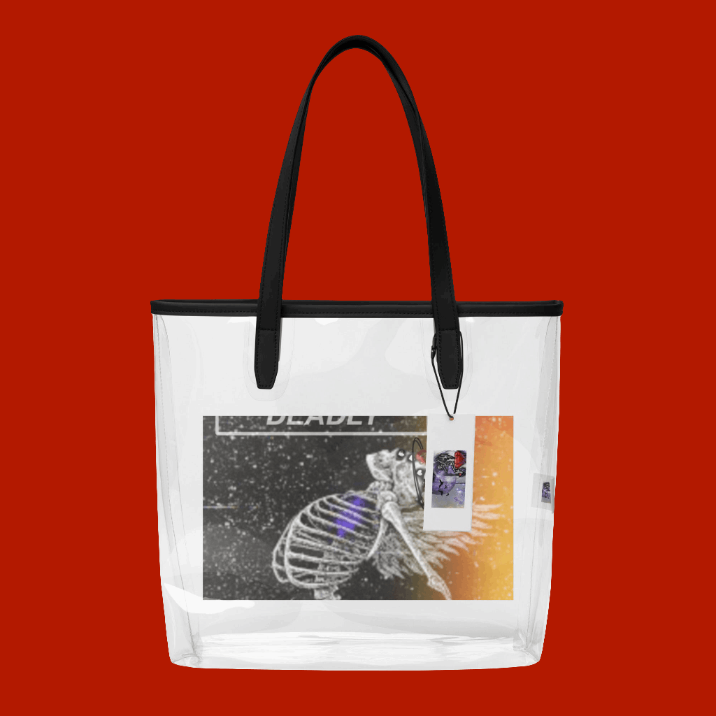 Clear tote bag,  love lost skeletons, darj vaporwave aesthetics 