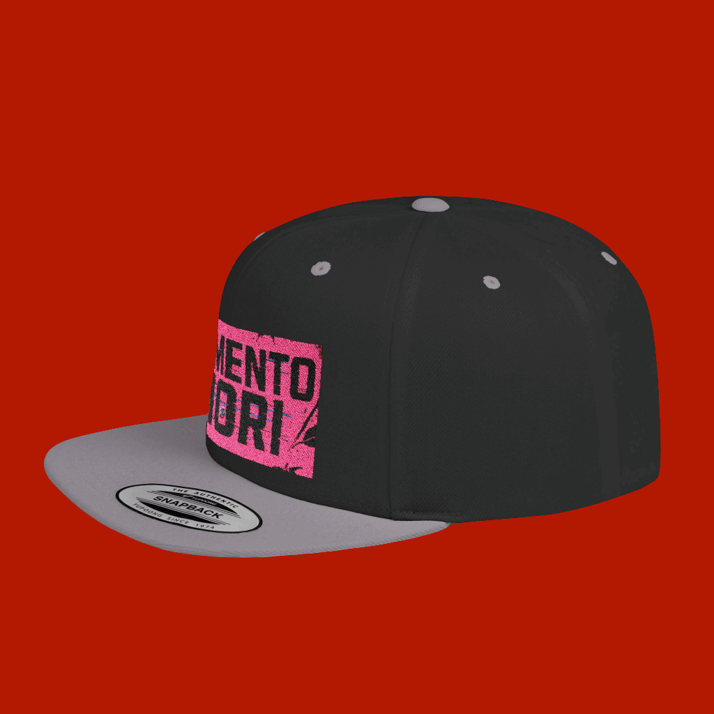 Memento Mori Snapback Cap - Flat Bill  Dark Vaporwave