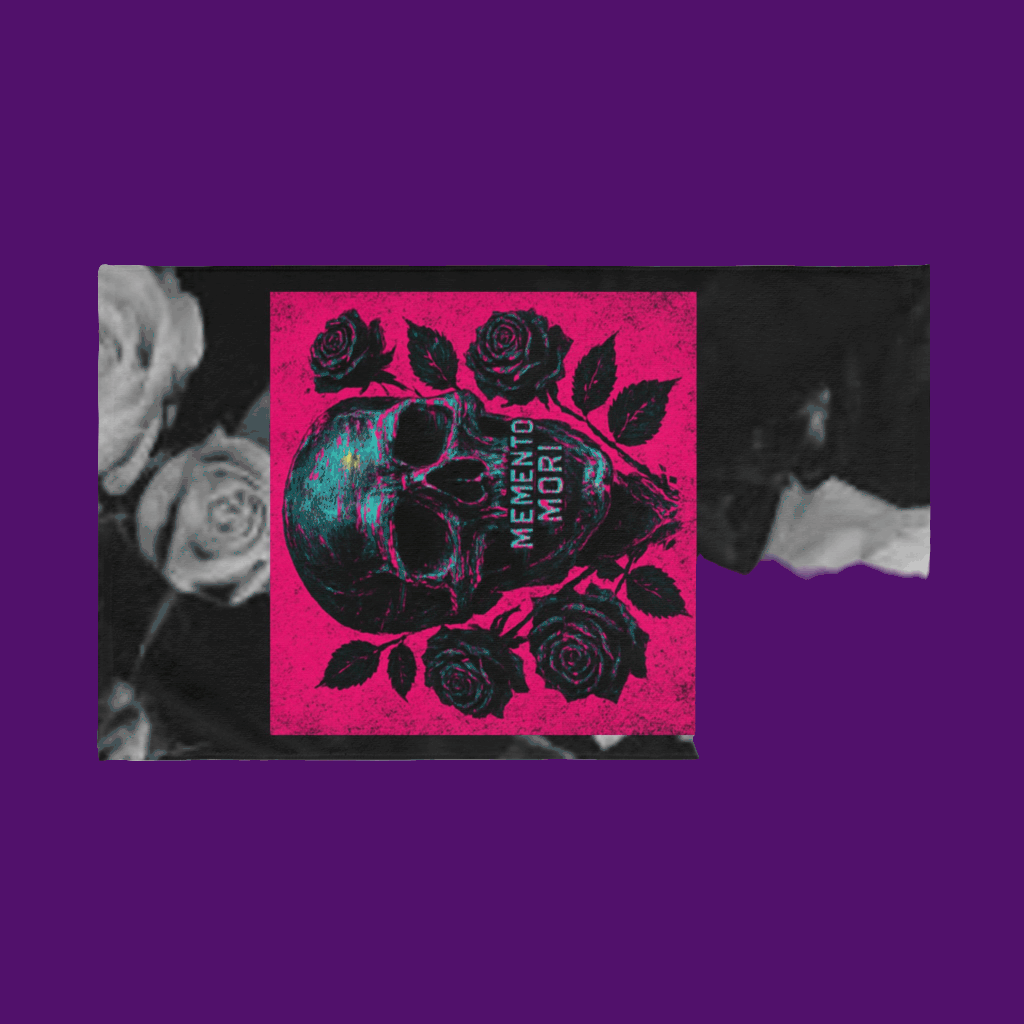 Dark Aesthetic Hand Towel with Memento Mori Design