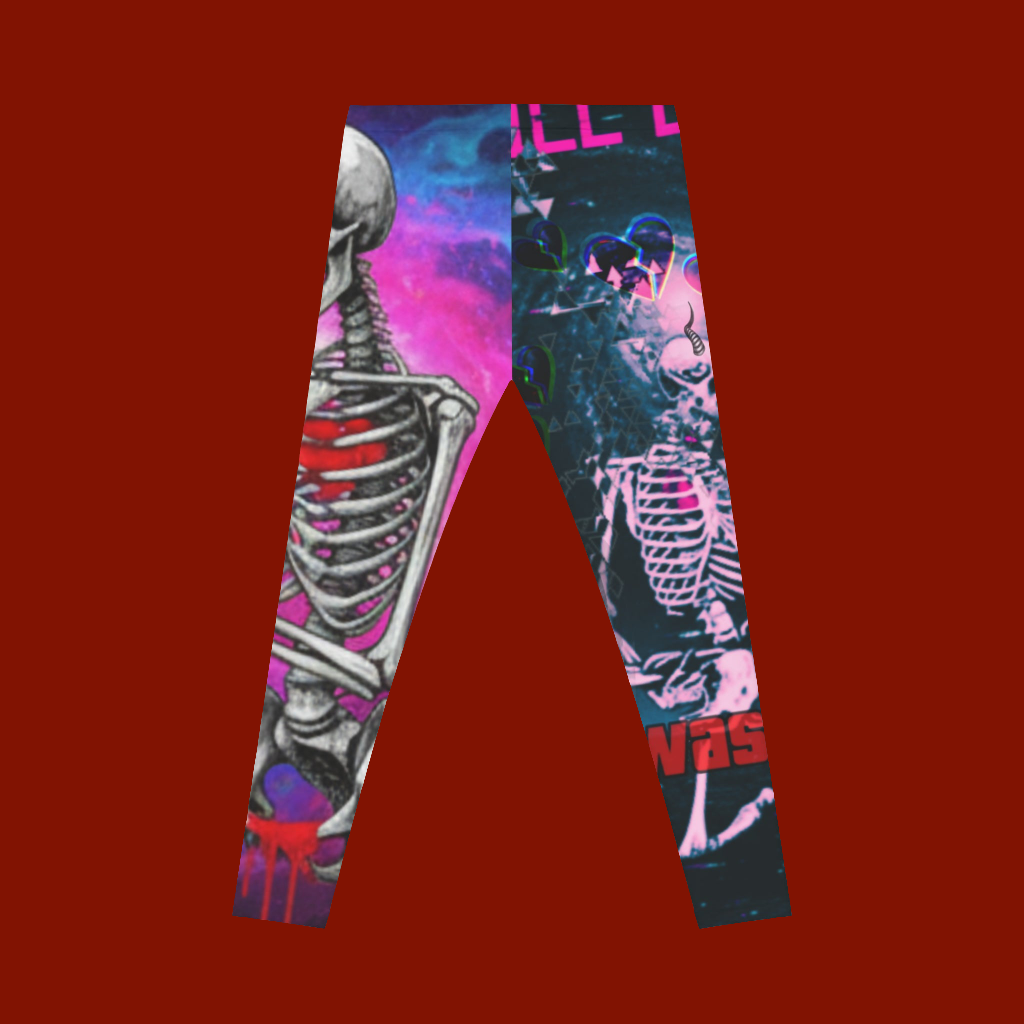Love Lost Skeleton Leggings - Dark Aesthetic Activewear