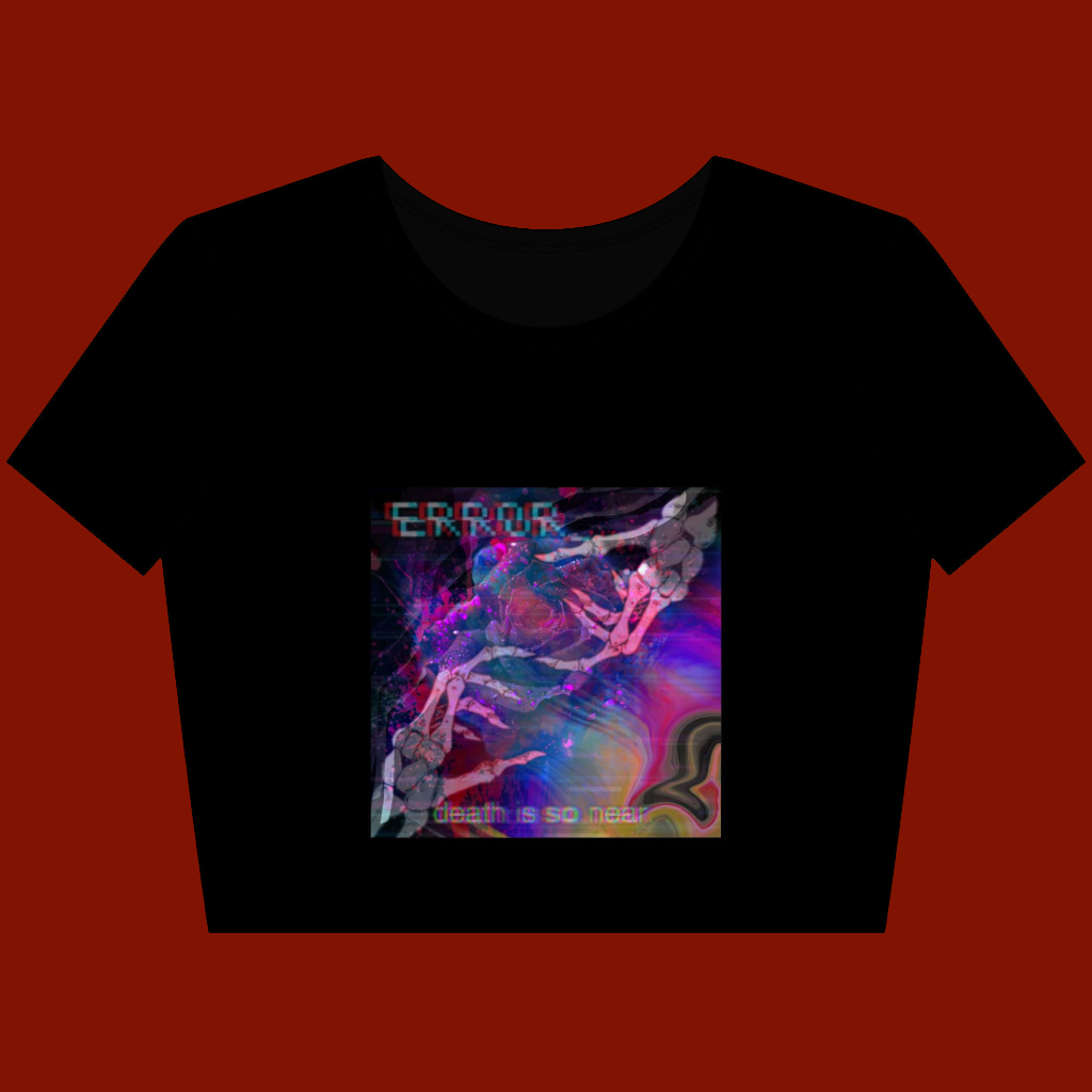 Retro love lost slipping skeletons hands sexy crop top alternative dark aesthetic design.