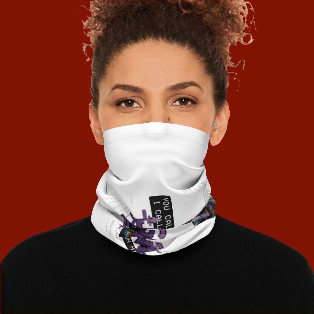 Dark Alternative Design Aesthetics On Gaiter face mask for fall or winter fashion.