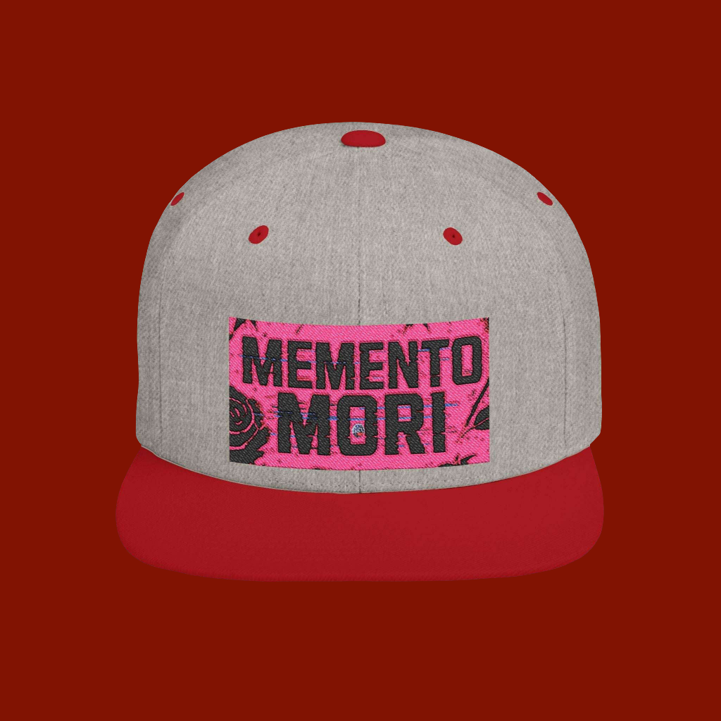 Memento Mori Snapback Hat - Dark Vaporwave Flat Bill Cap