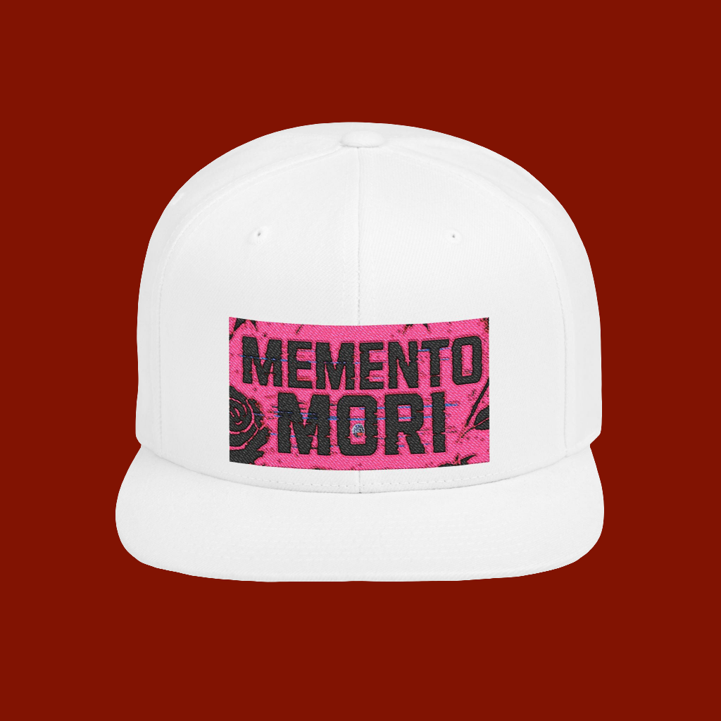 Memento Mori Snapback Hat - Dark Vaporwave Flat Bill Cap