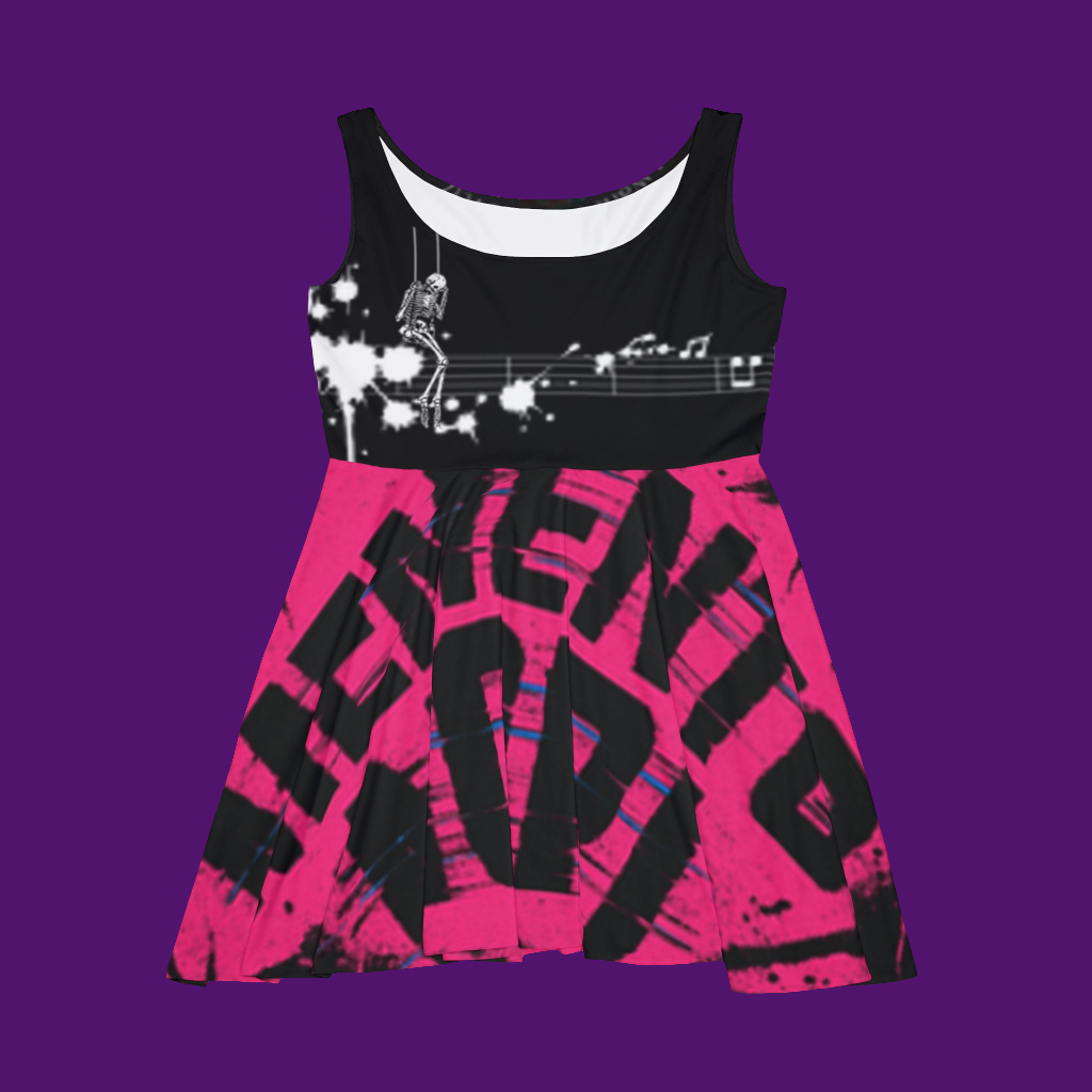 Black and Pink Alternative Fashion Dress, Skater Fashion