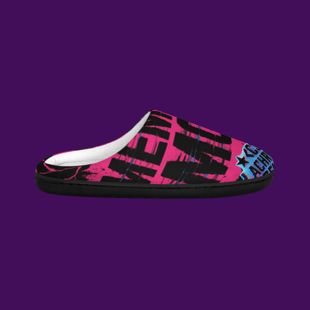 Enchanting Neon Memento Mori Mystic Ladies Slippers - Cozy Footwear for Home,
