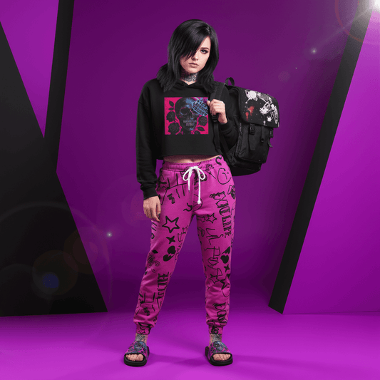 Dark Aesthetic Neon Cropped Hoodie Black / S-Storm / S-Black / M-Storm / M-Black / L-Storm / L-Black / XL-Storm / XL-Black / 2XL-Storm / 2XL-