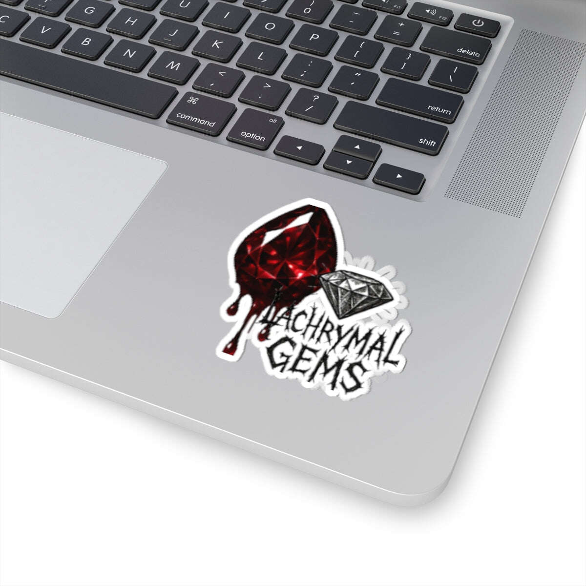 Dark Art, Lachrymal Gem Stickers 3" × 3" / White-