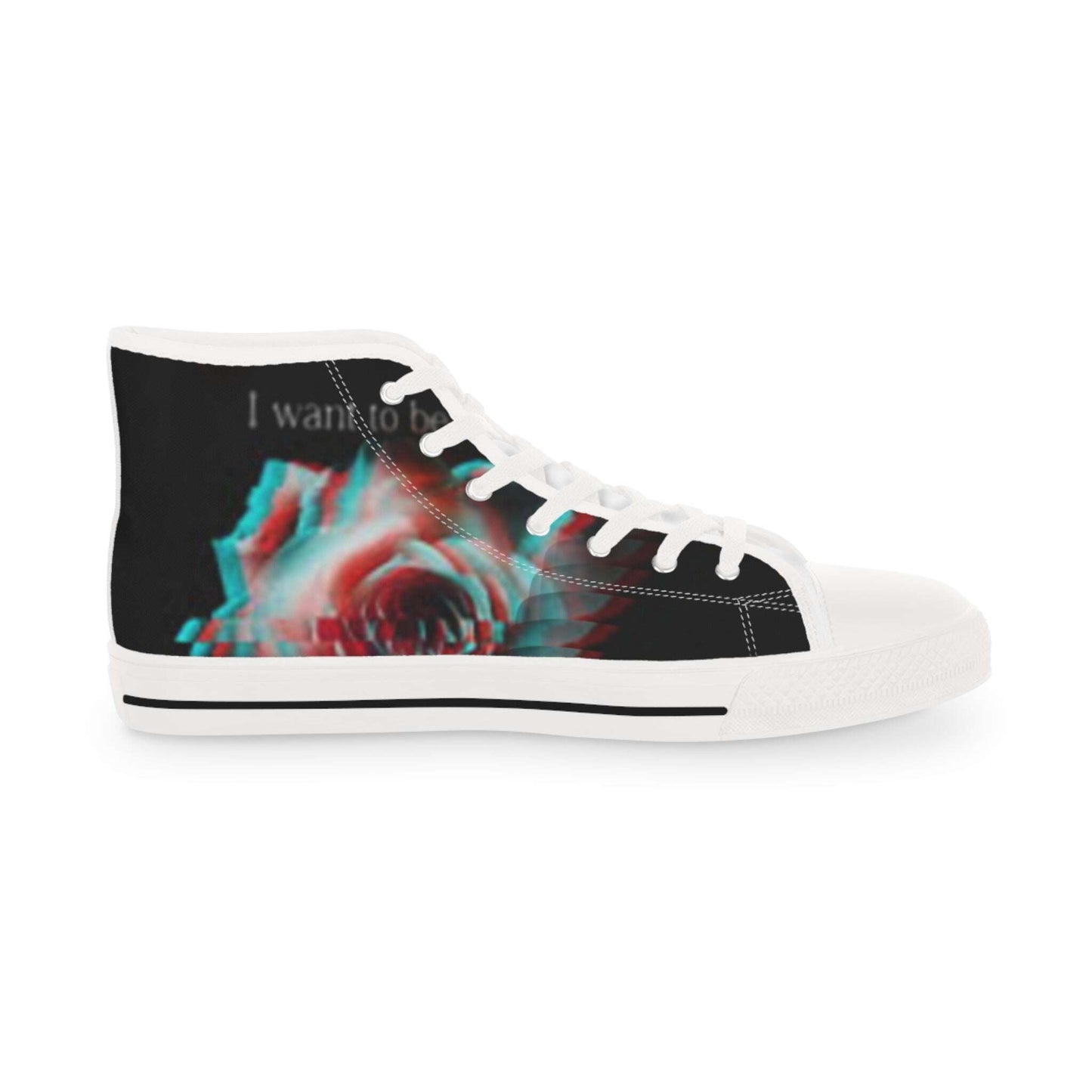 Sneaker with a colorful design on a white background