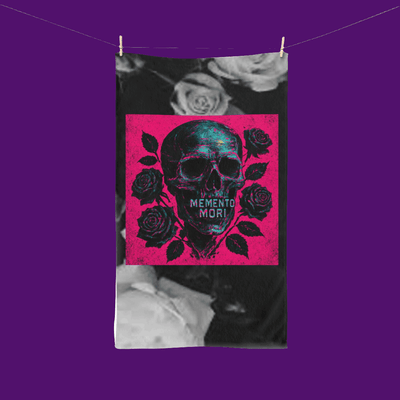 Dark Wave Hand Towl White base / 28" × 16"-