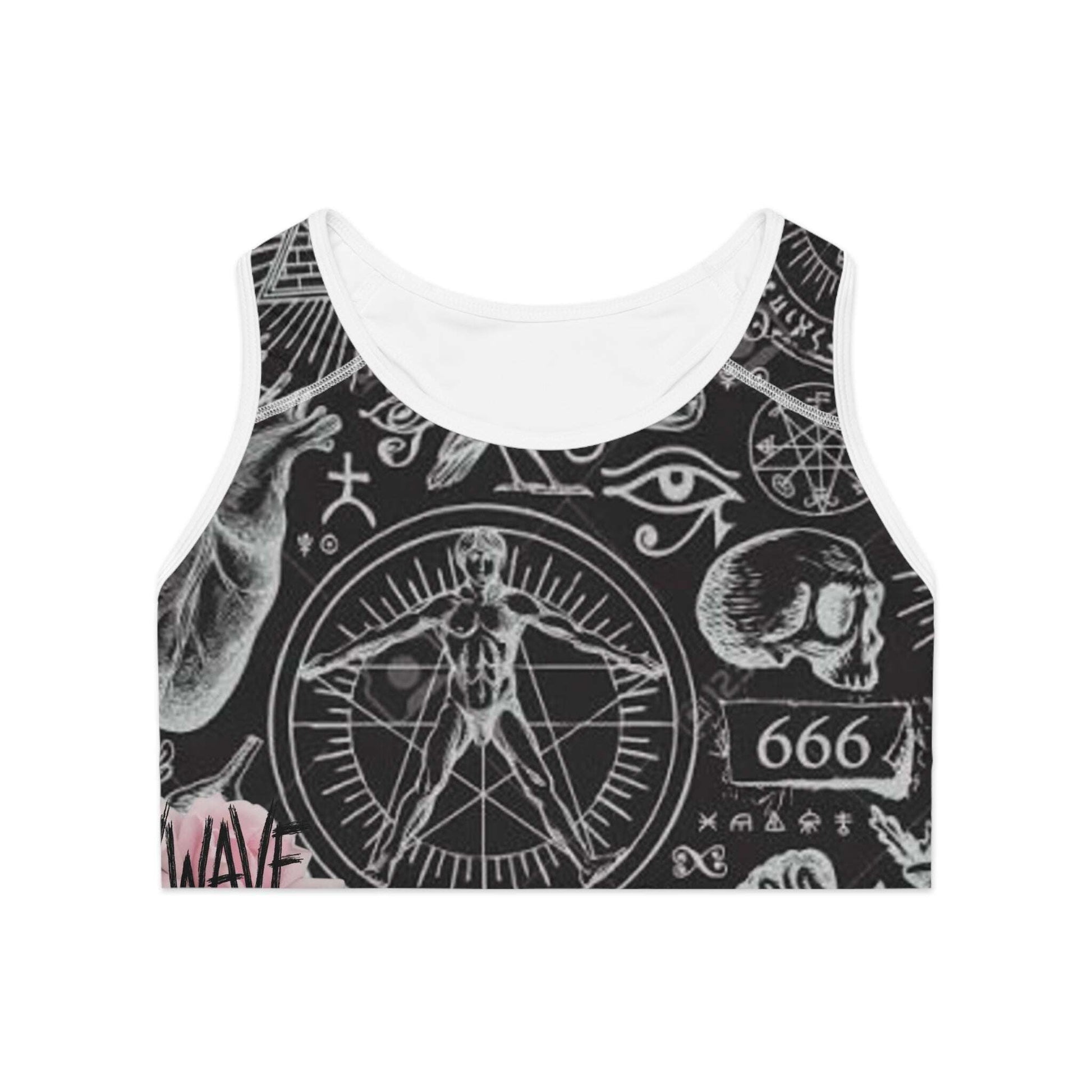 Esoteric Dark Academia Sports Bra Lachrymal Gems
