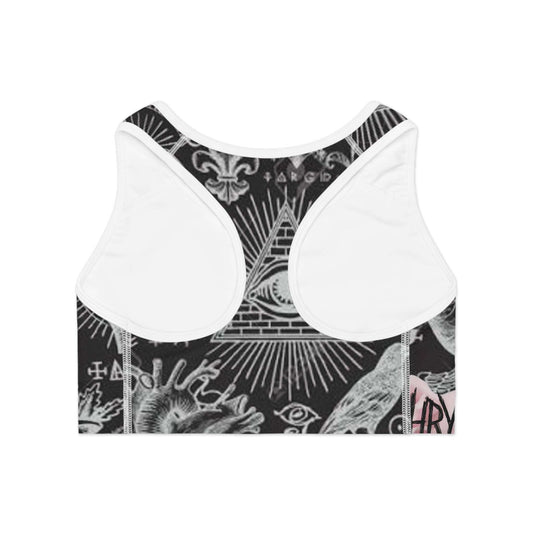 Esoteric Dark Academia Sports Bra Lachrymal Gems