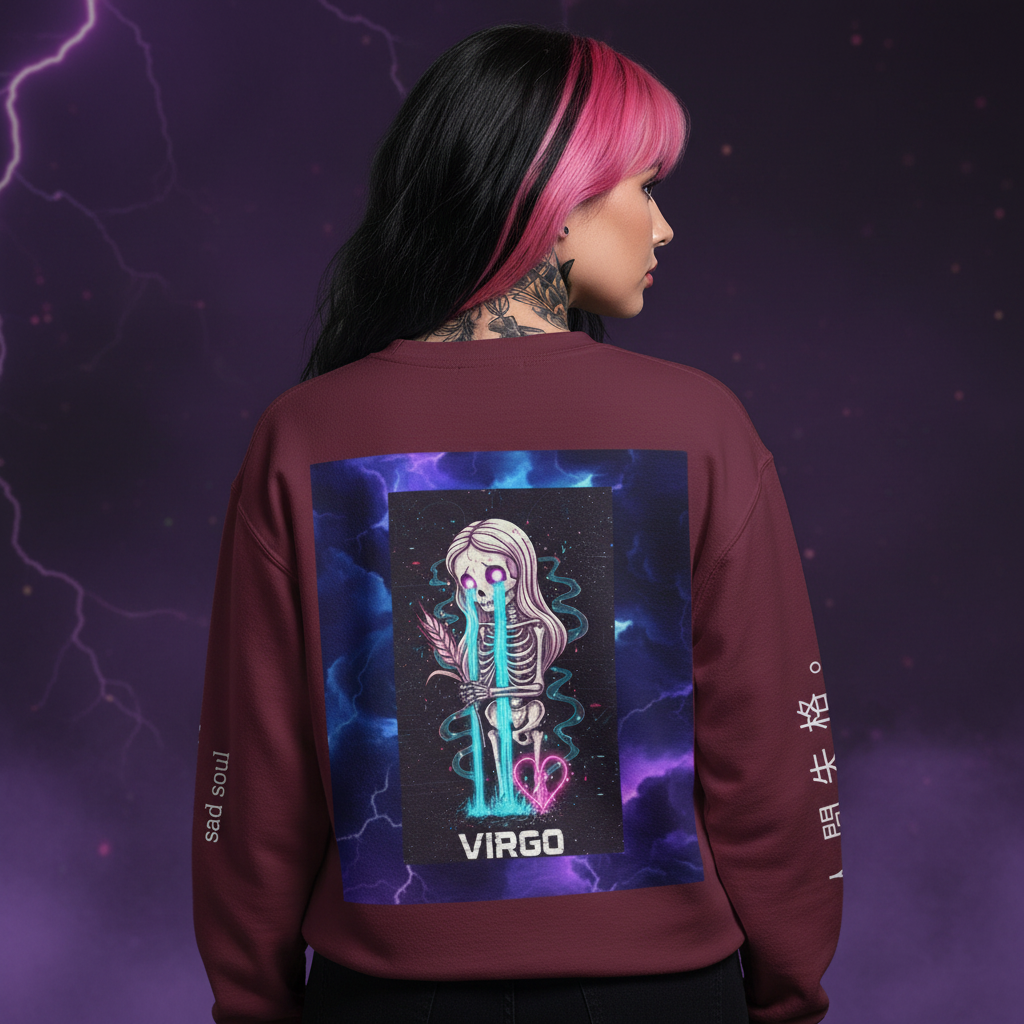 Female model back with Virgo skeleton