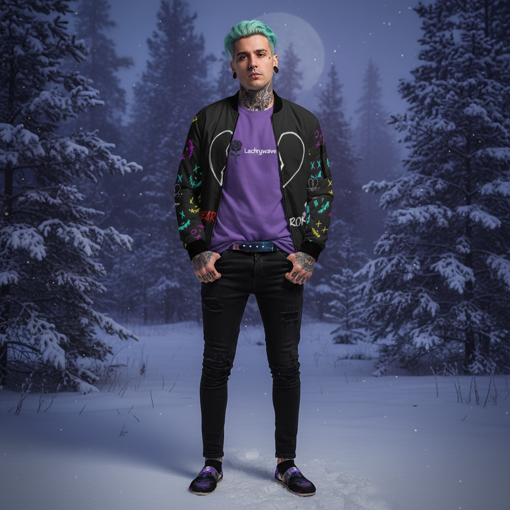 Complete outfit with correct Lachrywave Tee - rose design on left chest