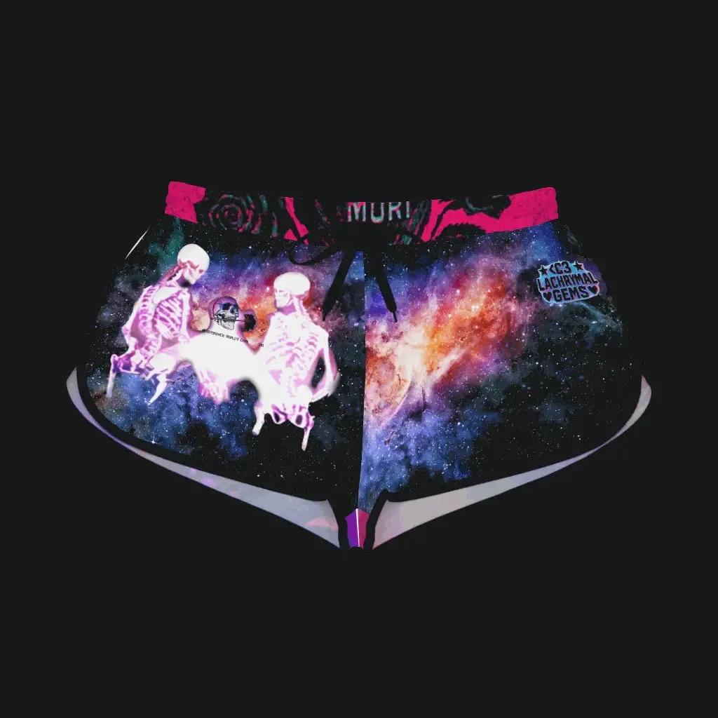 Galaxy Lost Love Skeletons Vaporwave Shorts XS / Black-S / Black-M / Black-L / Black-XL / Black-2XL / Black-