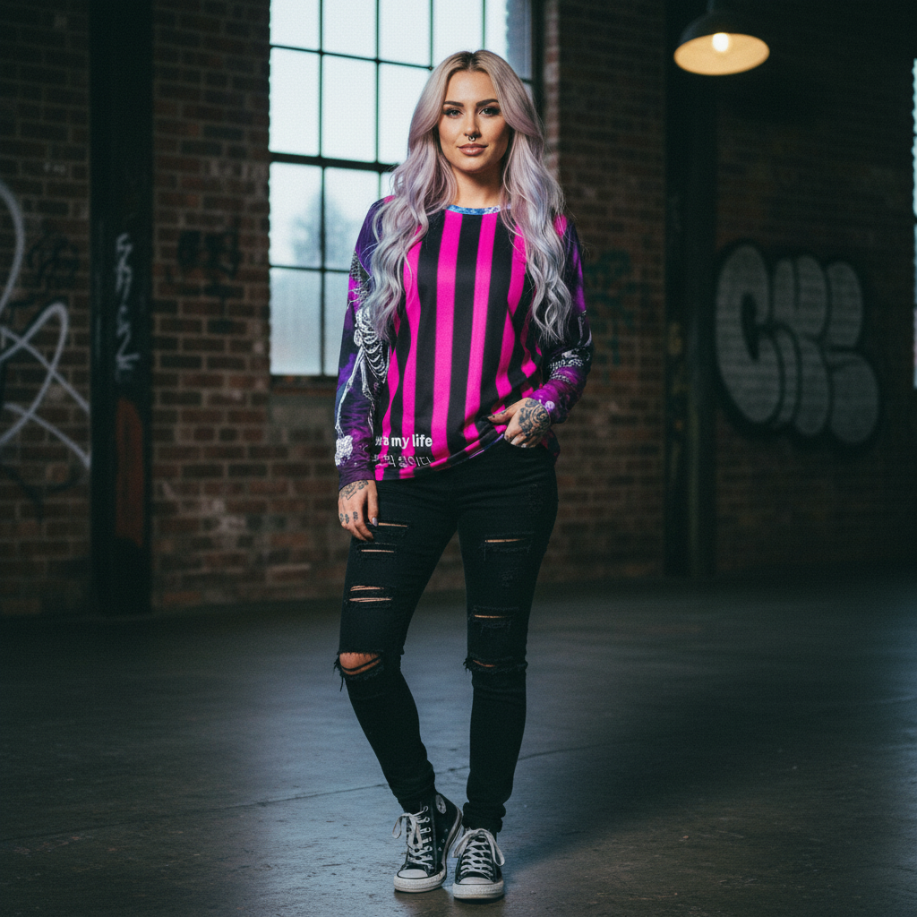 Girl - front view with "music is my life" design