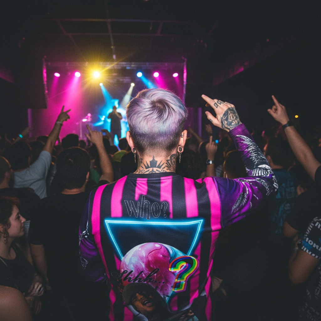 Guy - back view with ski mask graphic