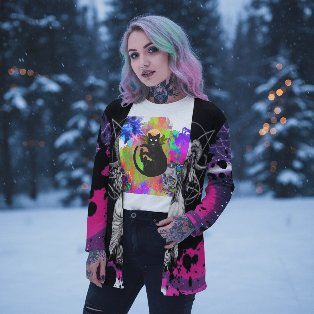 Lachrywave Witches Familiar with Dark Lachrywave Cardigan