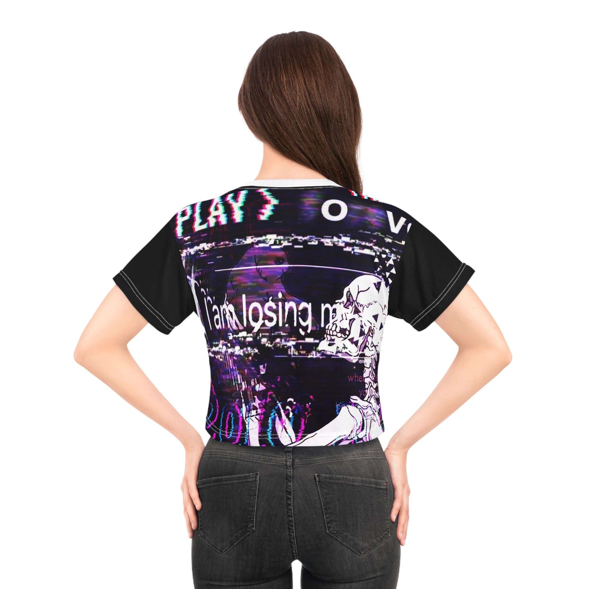 Love Lost Skeleton Dark-Wave Crop Black stitching / XS-Black stitching / S-Black stitching / M-Black stitching / L-White stitching / L-Black stitching / XL-Black stitching / 2XL-