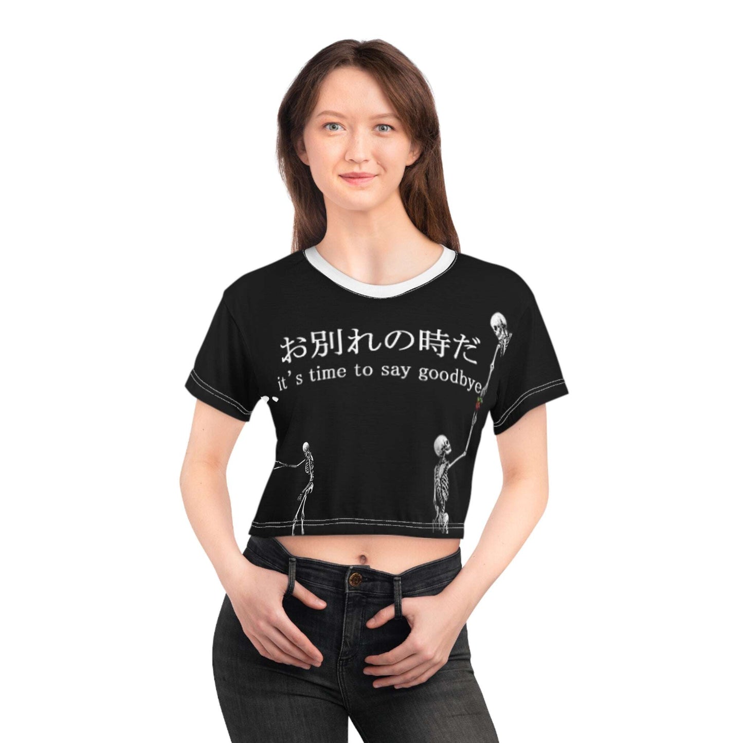 Love Lost Skeleton Dark-Wave Crop Black stitching / XS-Black stitching / S-Black stitching / M-Black stitching / L-White stitching / L-Black stitching / XL-Black stitching / 2XL-