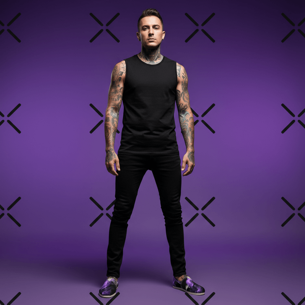 Lucifers Fall Men's shoes male model showing jow they fit