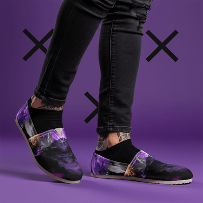 Lucifers Fall Men's Canvas Slip-On Shoes - Bold All-Over Print Design US3.5-US4-US4.5-US5-US5.5-US6-US6.5-US7-US7.5-US8-US8.5-US9-US9.5-US10-US10.5-US11-US11.5-US12-US13-